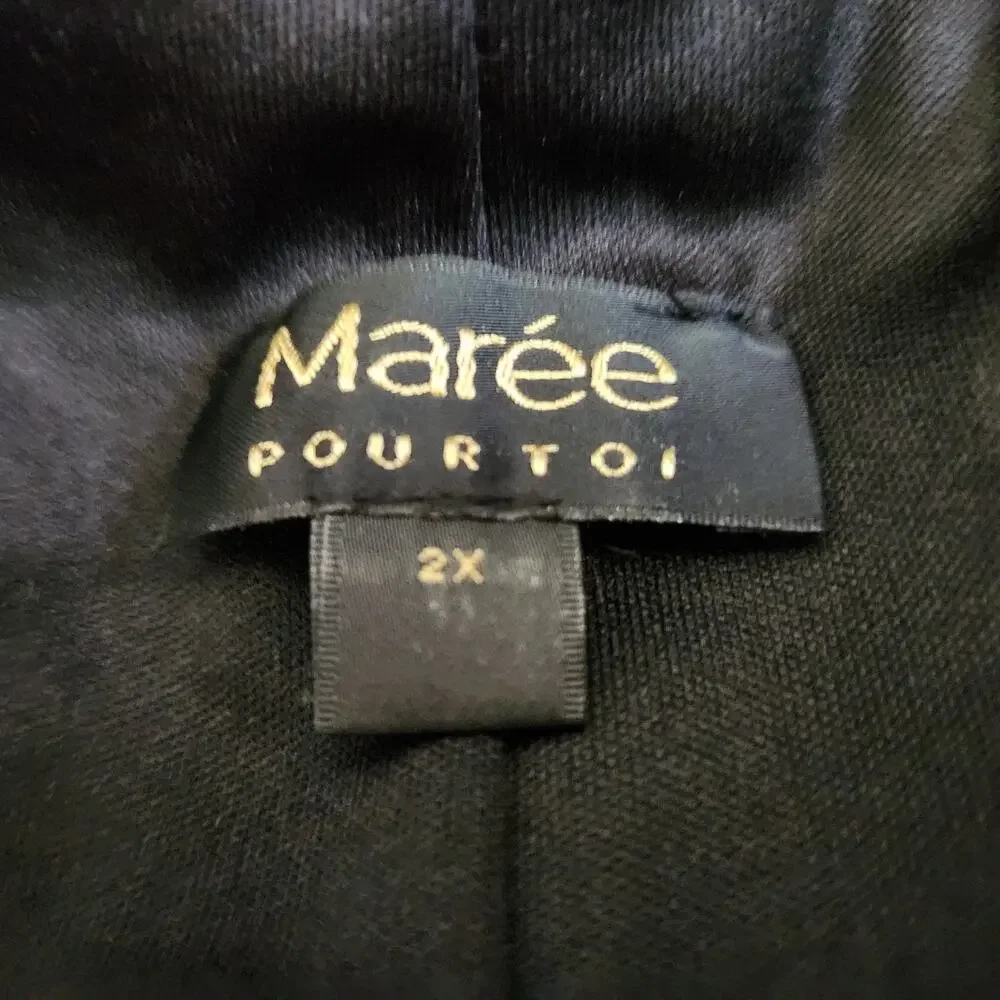 Maree Pour Toi Chocolate Brown Skirt Plus Size 2X Faux Leather Lined Retro Sexy
